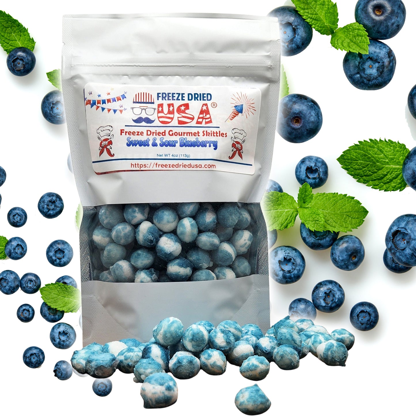 Freeze Dried Sweet and Sour Blueberry Cosmic Crunch Skittles Candy