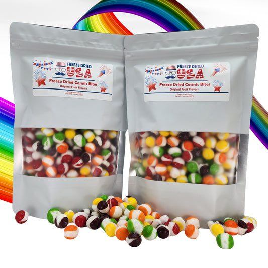 Freeze Dried USA SOUR Cosmic Bites Crunch Candy - Original Fruit Flavors, but SOUR!