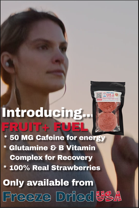 Fruit+ Fuel 100 Sport Energy Bites (4 pack) - Organic & Natural Crunchy Freeze Dried Snacks - Made with Real Strawberries & Natural Caffeine - Gluten Free, Vegan, Non-GMO (4 pack)