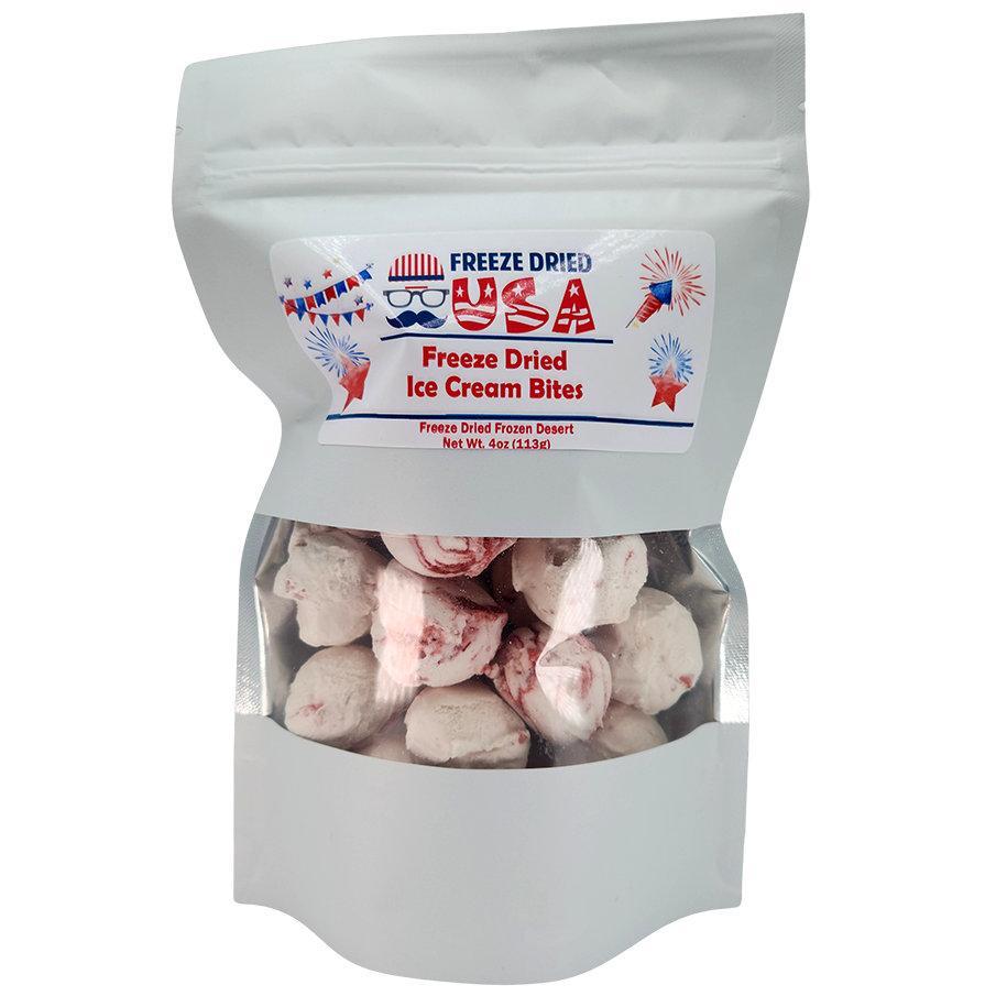 Freeze Dried USA Double Strawberry Swirl Ice Cream Bites (4 oz)